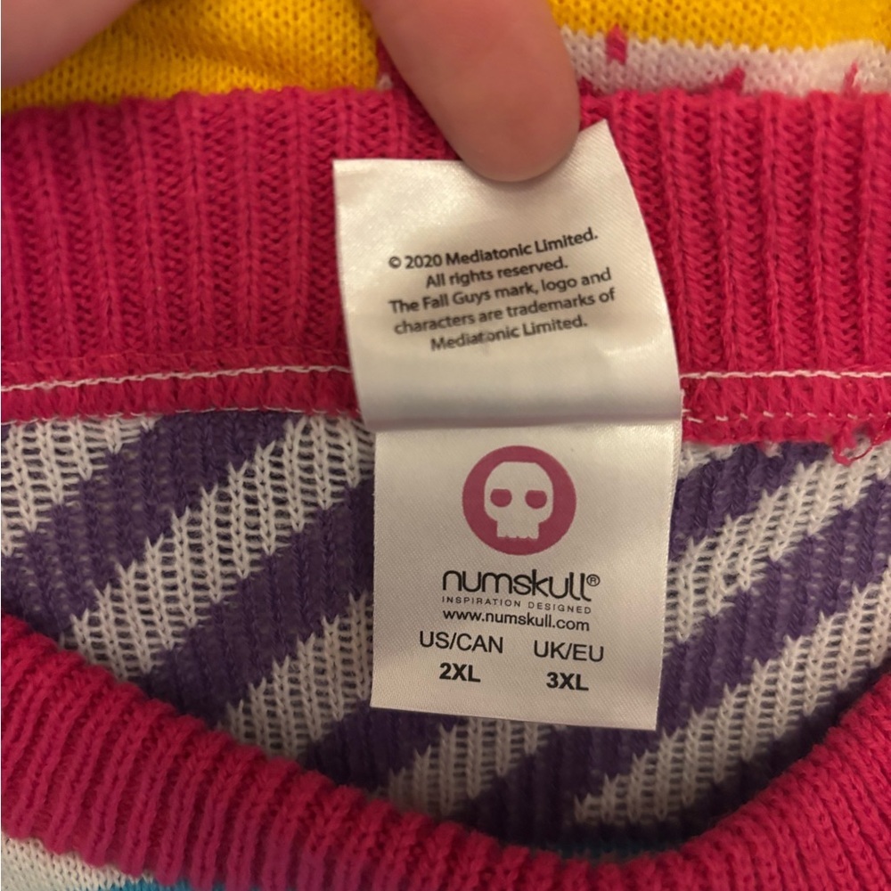 Fall Guys Numbskull Men's Colorful Crewneck Sweater NWOT - Picture 5 of 9